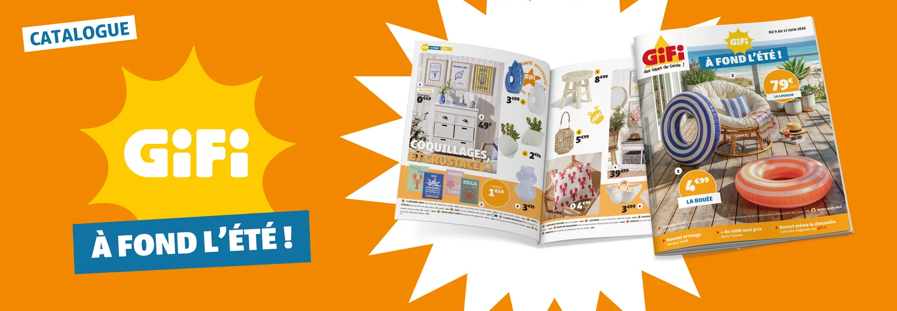 Campagne GIFI « À fond l’été ! » : bannière web et catalogue promotionnel